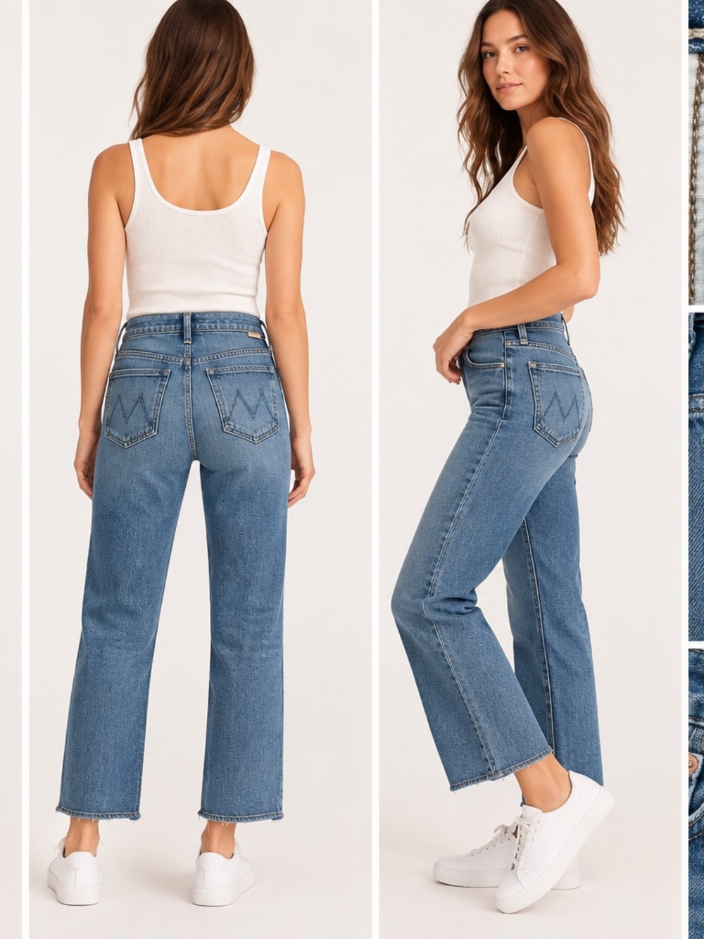 MOTHER Tippy Top Frisky Flood High Rise Jeans Size 28 Blue